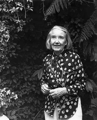 İngiliz yazar Barbara Comyns'in portresi, gotik ve kara mizah tarzıyla tanınan kadın yazar.