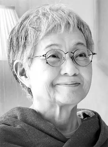 Japon feminist yazar Kanai Mieko'nun portresi, postmodern edebiyat temsilcisi.