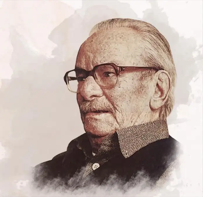 Melih Cevdet Anday portresi – Türk edebiyatının usta şairi ve düşünürü.