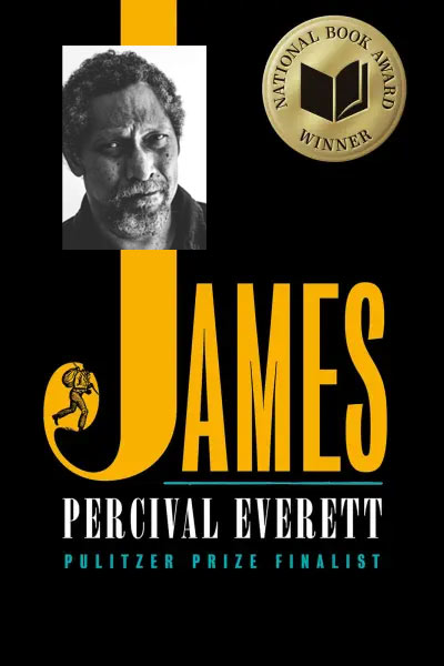 Percival Everett'in Amerikan Ulusal Kitap Ödülleri kazanan kitabı 'James' ve yazarın portresi.
