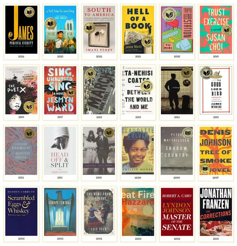 2001'den 2024'e Amerikan Ulusal Kitap Ödülleri kazanan kitaplar ve yazarları.