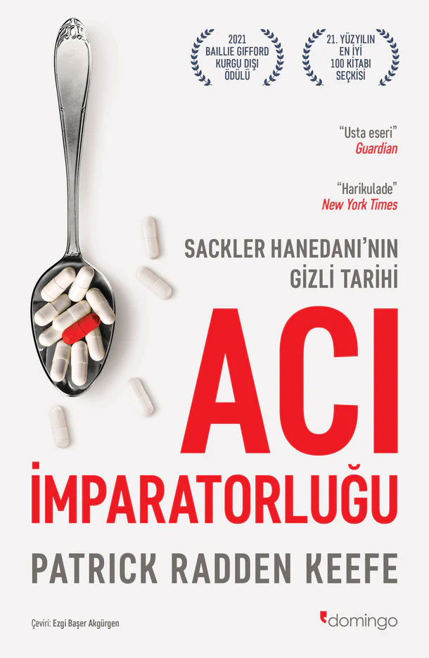 Acı İmparatorluğu kitap kapağı – Patrick Radden Keefe’in Sackler ailesi ve opioid krizi üzerine yazdığı ödüllü araştırma kitabı